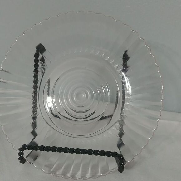 Perfect condition vintage depression glass 1930 petalware pink saucers set of 6* - Picture 4 of 8